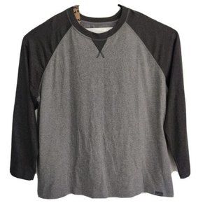 Eddie Bauer Mens Pullover Shirt Size XXL Charcoal Gray Long Sleeve Knit EUC